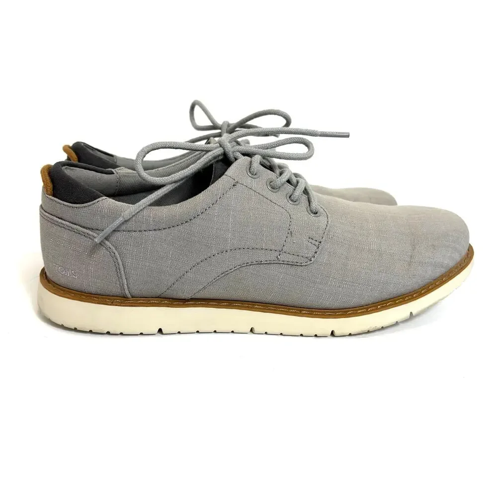 TOMS - Men's Navi Crosshatch Sport Bottom Oxford Dress Shoes-Gray- 12
